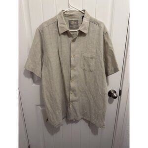 Margaritaville Men’s Ivory Silk/Linen‎ Button Up Shirt Size XL
